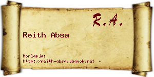 Reith Absa névjegykártya